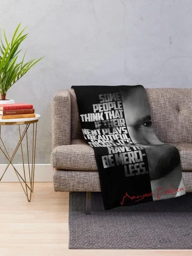 Black and white Magnus Carlsen quote. Throw Blanket