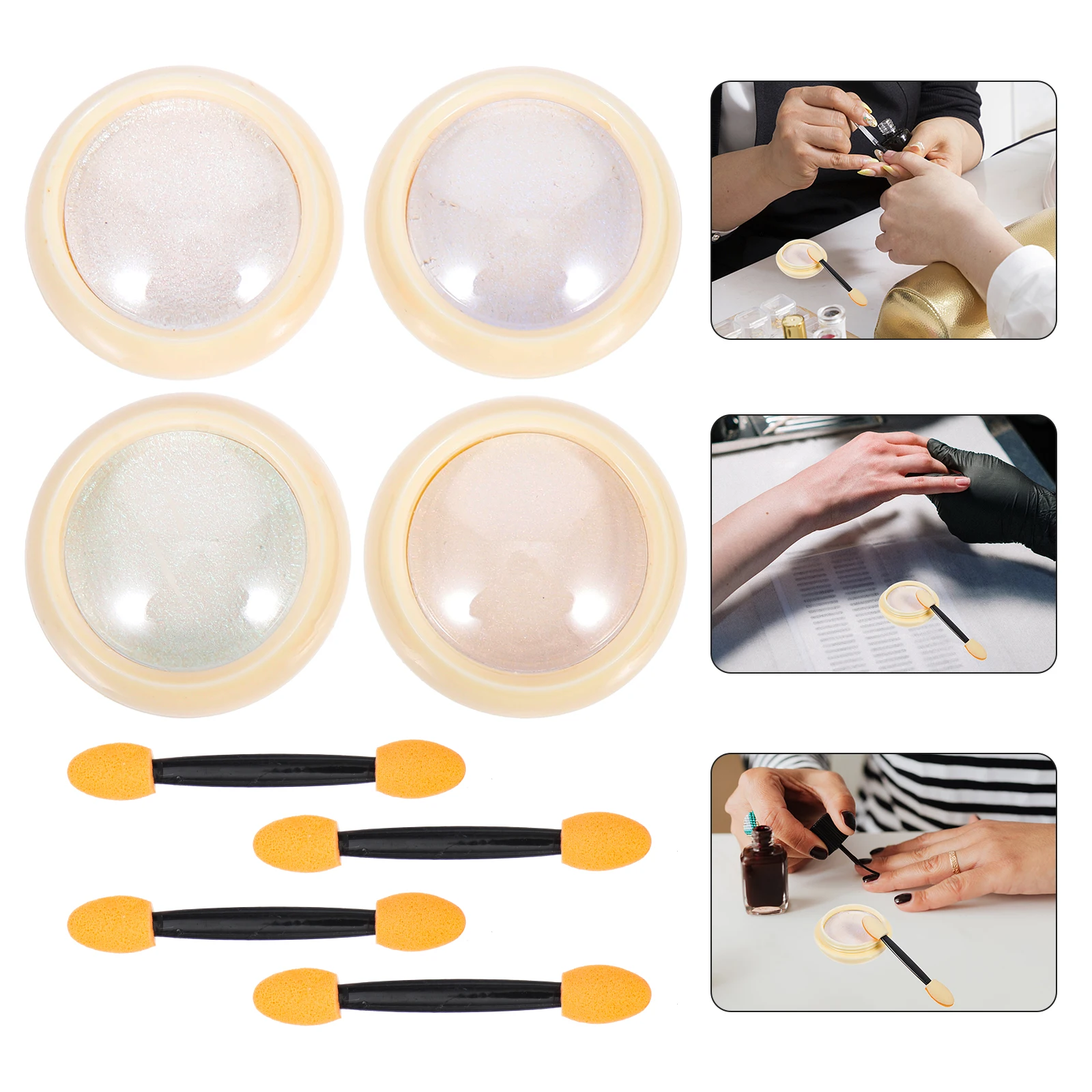 

4 Sets Nail Glitter Powder Solid Iridescent Ice Through Glitters for Nails