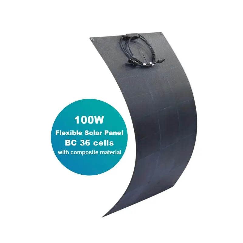 ROHS Home Balcony Use 100W 200W Super Thin Film Flexible Solar Panel BC Solar Cells Monocrystalline Flexible Solar Modules