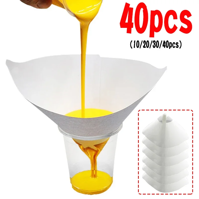 Car Paint Spray Mesh Paper Filter Purifying Straining Funnel Disposable Paint Filter Conical Micron Paper Funnels Tools