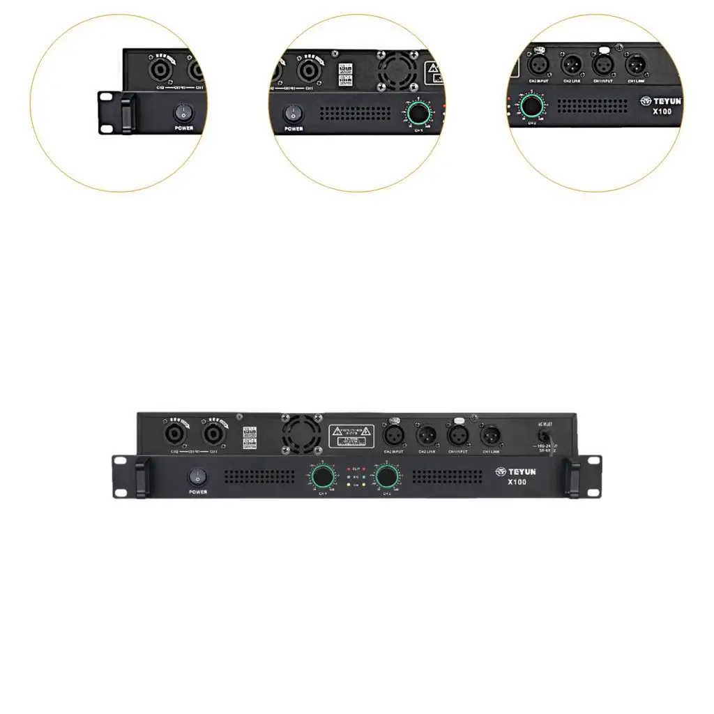 Audio Stereo Amplifier High Power Output 160W HIFI Sound System with Heat Dissipation Panel for Wedding Activities Outdoor