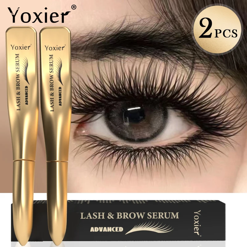 2pcs Natural Eyelash Eyebrow Nourishing Serum Longer Fuller Healthier Lashes Brows Slender Curling Effect Eyelashes Eye Cosmetic