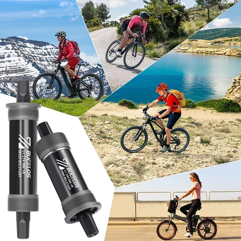 BUCKLOS Bicycle Bottom Bracket Road Mountain Bike Square Crank BB BB68 BB80 BB90 BB100 BB110 BB120 for MTB E-Bike Crankset Part