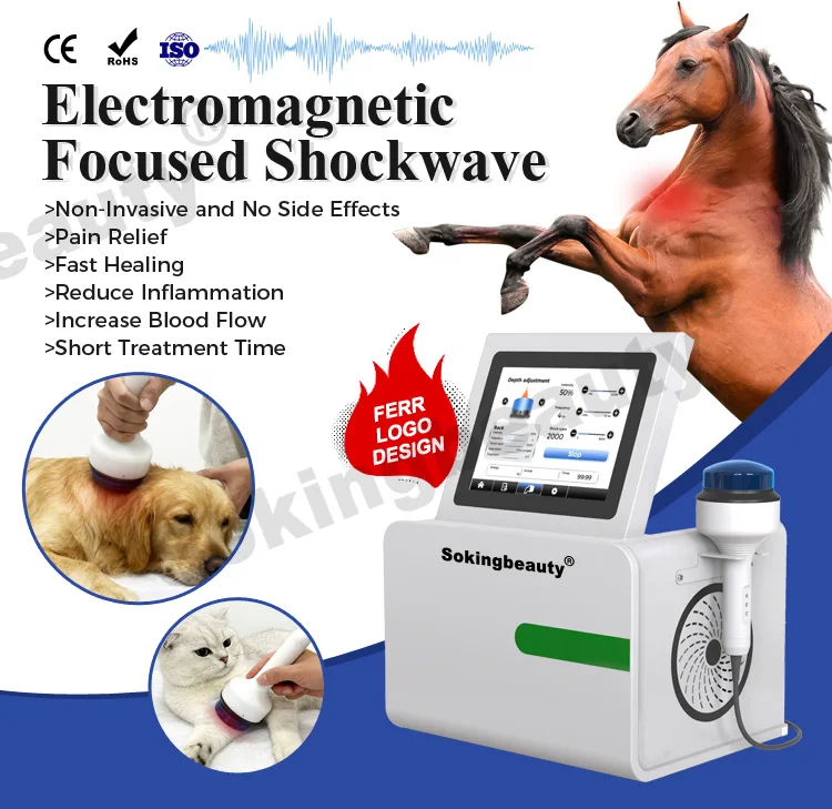 Powerful Animals Focused Shock Wave Machine for Muscle Relaxation and Tissue Regeneration With 0 to 66mm Depth