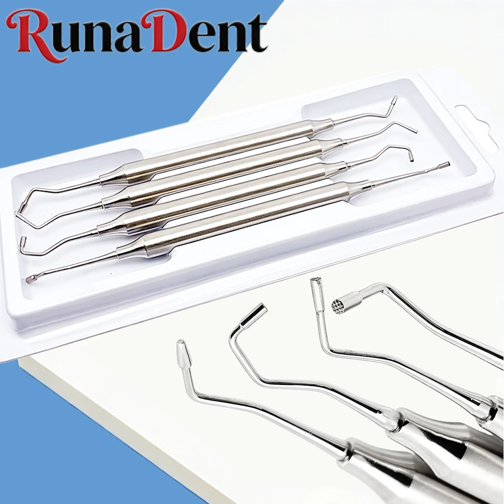 Dental Implant Surgical Instrument 4Pcs Bone Graft Filling Kit Including Bone Powder Delivery Burnisher and Plugger