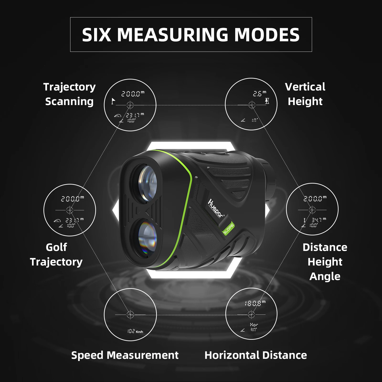 Huepar-Télémètre laser de golf, 800m, sport, chasse, télémètre, mesure de distance avec sensation de haute précision, vibration de verrouillage du poteau