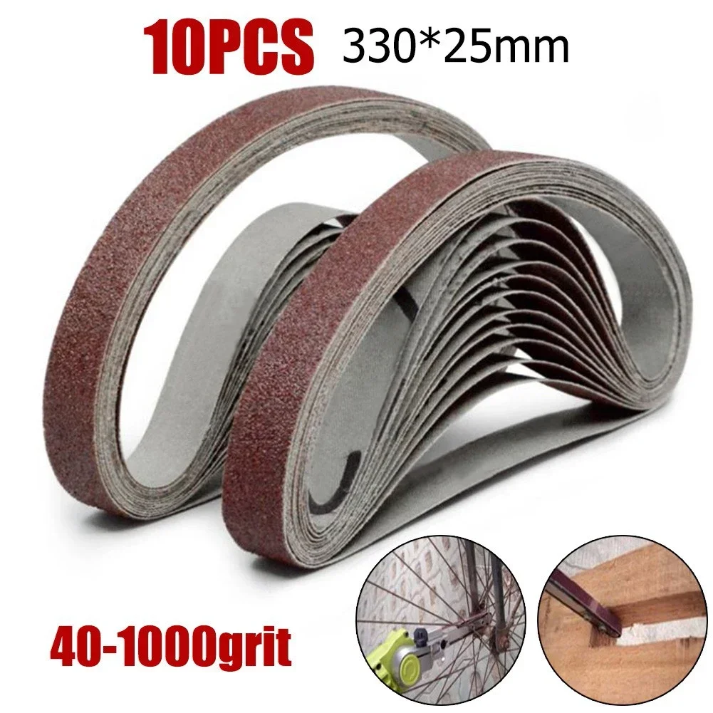 10pcs Sanding Belts 25*330mm 40-1000Grit Grinding Polishing Bekt For Small Abrasive Belt Machine Grinding Polishing Tools