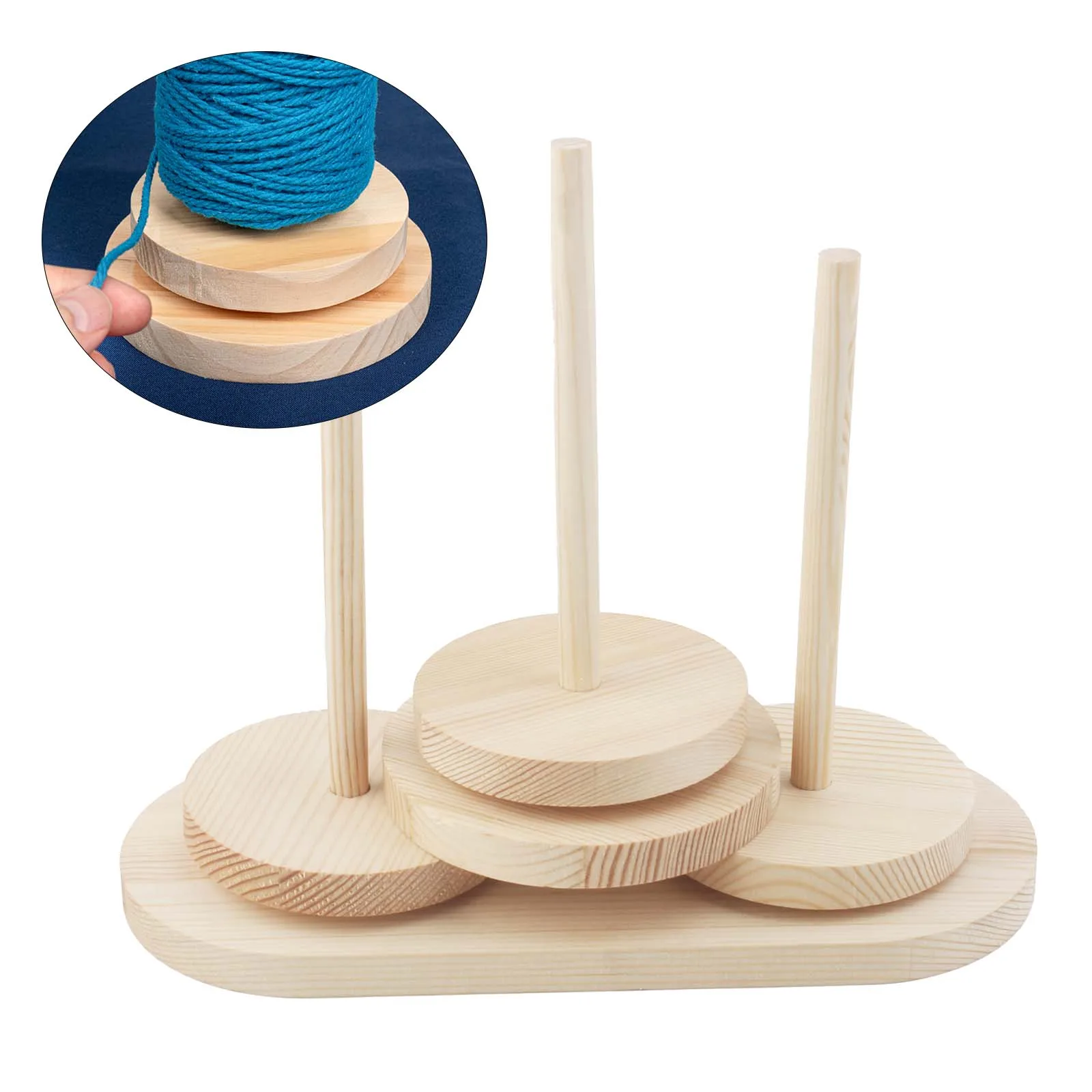 Wooden Rotating Stand Organizer for Jewelry Making DIY Beading Craft Accessories Storage Handmade Tool Display