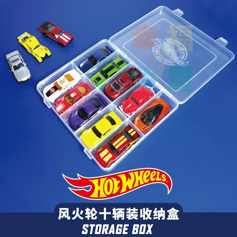 Original Hot Wheels Car Storage Box for Diecast 1/64 Voiture Storage Case Dustproof Educational Kid Boys Toys for Children Gift