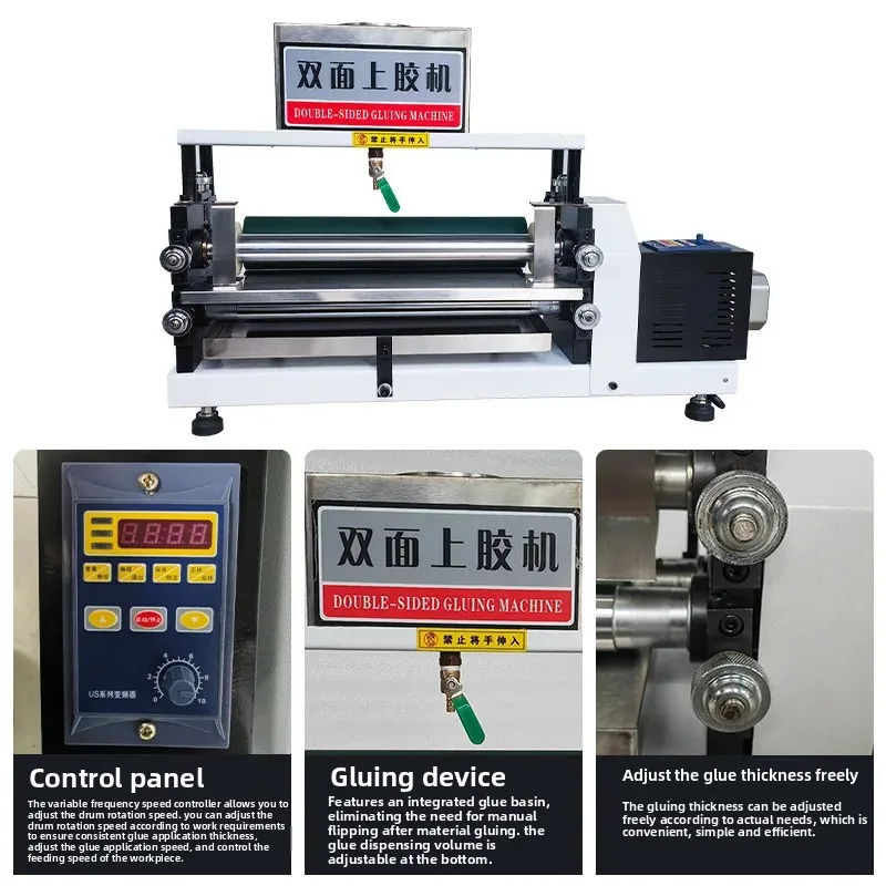 Double-sided white glue leather veneer bot manipulation gluing machine