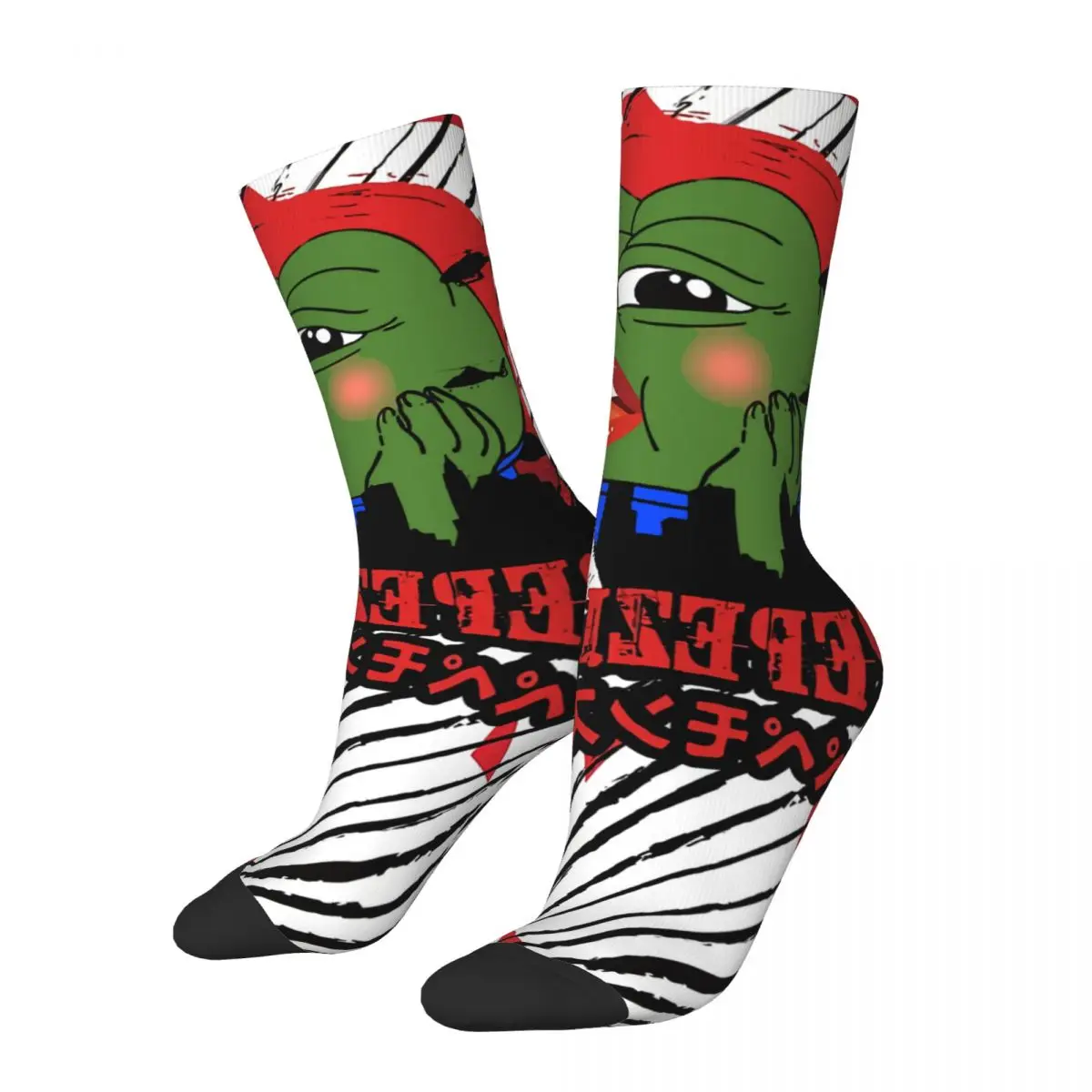 Vintage Monster Pepezilla Men's Socks Pepe The Frog Unisex Novelty Pattern Printed Crazy Crew Sock Gift