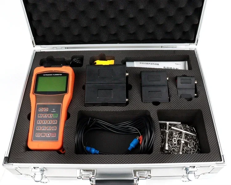 DN500 IP68 Digital Relay Output Modbus Clamp On HVAC Water Strap on Portable Handheld Ultrasonic Flow Meter