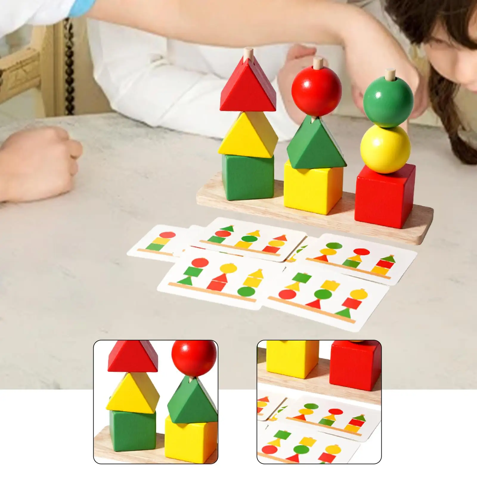 

Wooden Shape Sorter Preschool Sorting and Stacking Toy for Girls Kids Travel