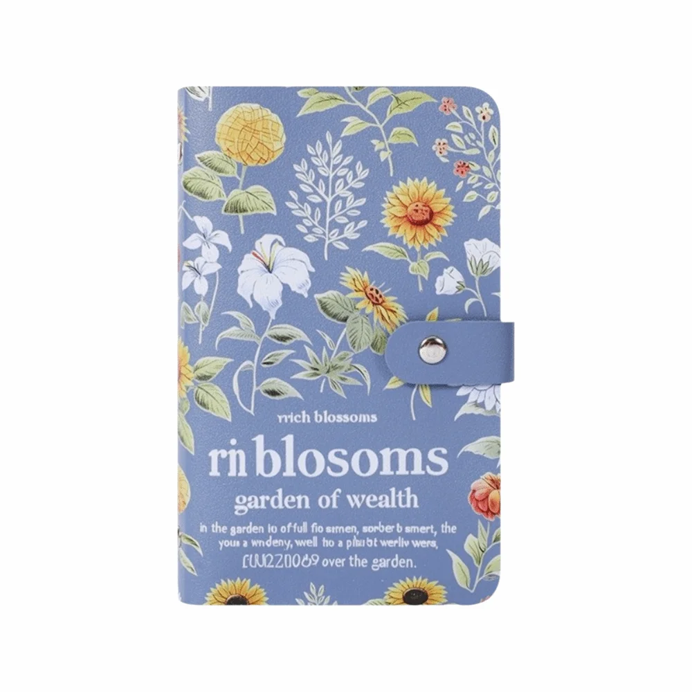 A6 Cash Budget Binder Double-Sided Pocket Portable Money Saving Wallet Floral Sunflower Print Cash Budget Savings Book