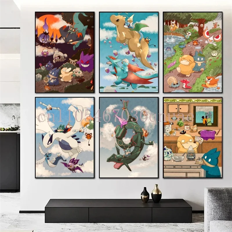 

Pokemon Anime Character Dragonite Poster Canvas Painting Suitable for Fashion Home Room Wall Decor Mural Christmas Children Gift