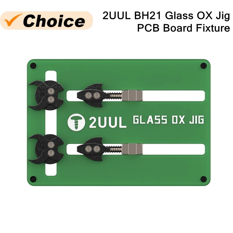 2UUL BH21 PCB Holder with Heat Resistance Glass for Mobile Phone Maintenance Glass OX Jig Motherboard Soldering Repair Fixture