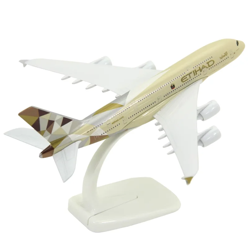 

Diecast 1:300 Scale Etihad Airways A380 Civil aviation Alloy & Plastic Passenger Jet Model Toy Gift Collection Display