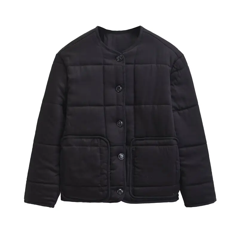 

Женская свободная хлопковая куртка Ele Faion, круглая, Ne Long Sve с кетами, новинка 2024, новинка, для поездок на работу, обычная, тонкая