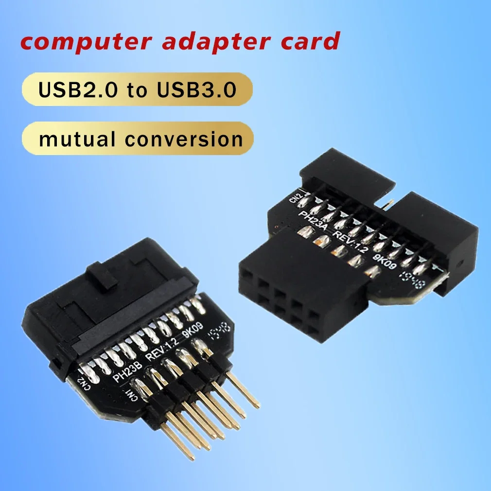

USB 3.0 20-Pin To USB 2.0 9-Pin Adapter Motherboard Front Panel Connector Converter 480Mbps USB 3.0 Motherboard Accessories