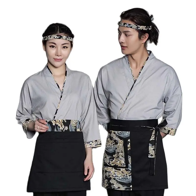 

2018 Special Style food service chef uniform Japan Kimono working wear sushi chef jacket
