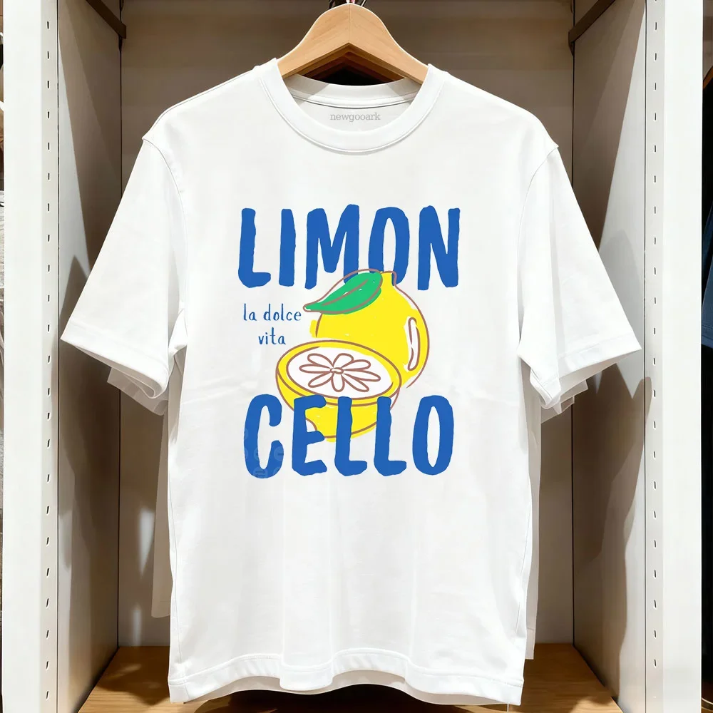 Limoncello Italy T Shirt Women Tomato Girl Aesthetic Doodle Lemon Graphic Tee La Dolce Vita Mediterranean Funky Summer Vacation