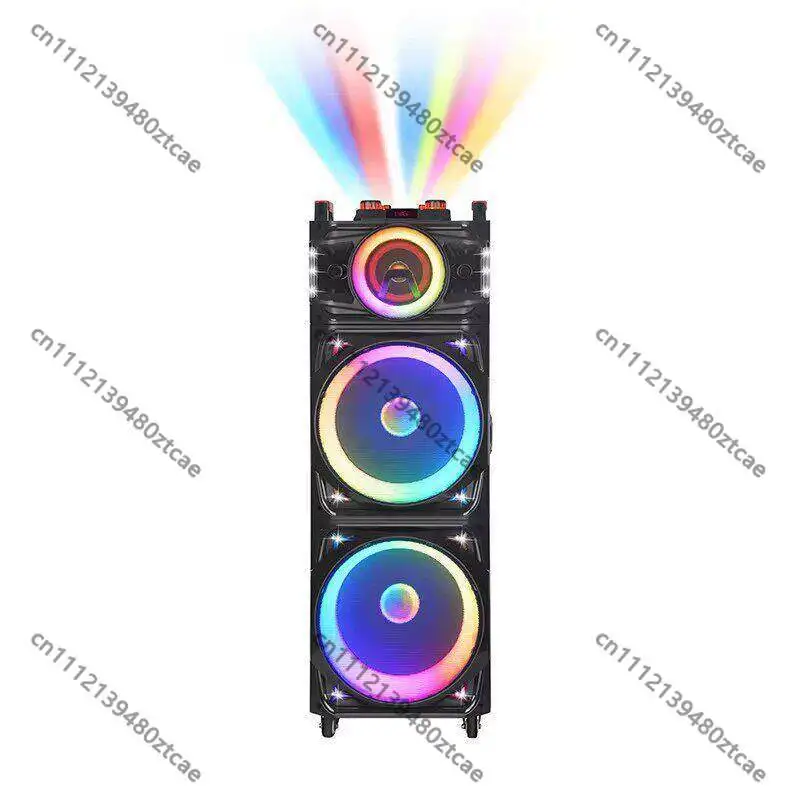 

15 Inch Dual Speaker Portable Bluetooth Speaker Wireless Mic LED Light Outdoor Party Subwoofer Support TF Card