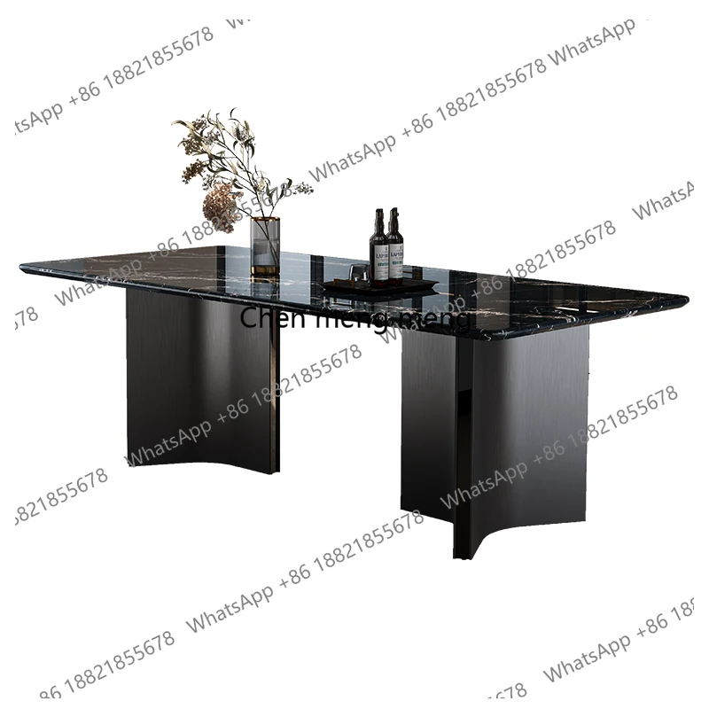 

Black Restaurant Dining Tables Marble Luxury Natural Stone Dining Tables Pliable Space Saving Mesa Con Sillas Comedor