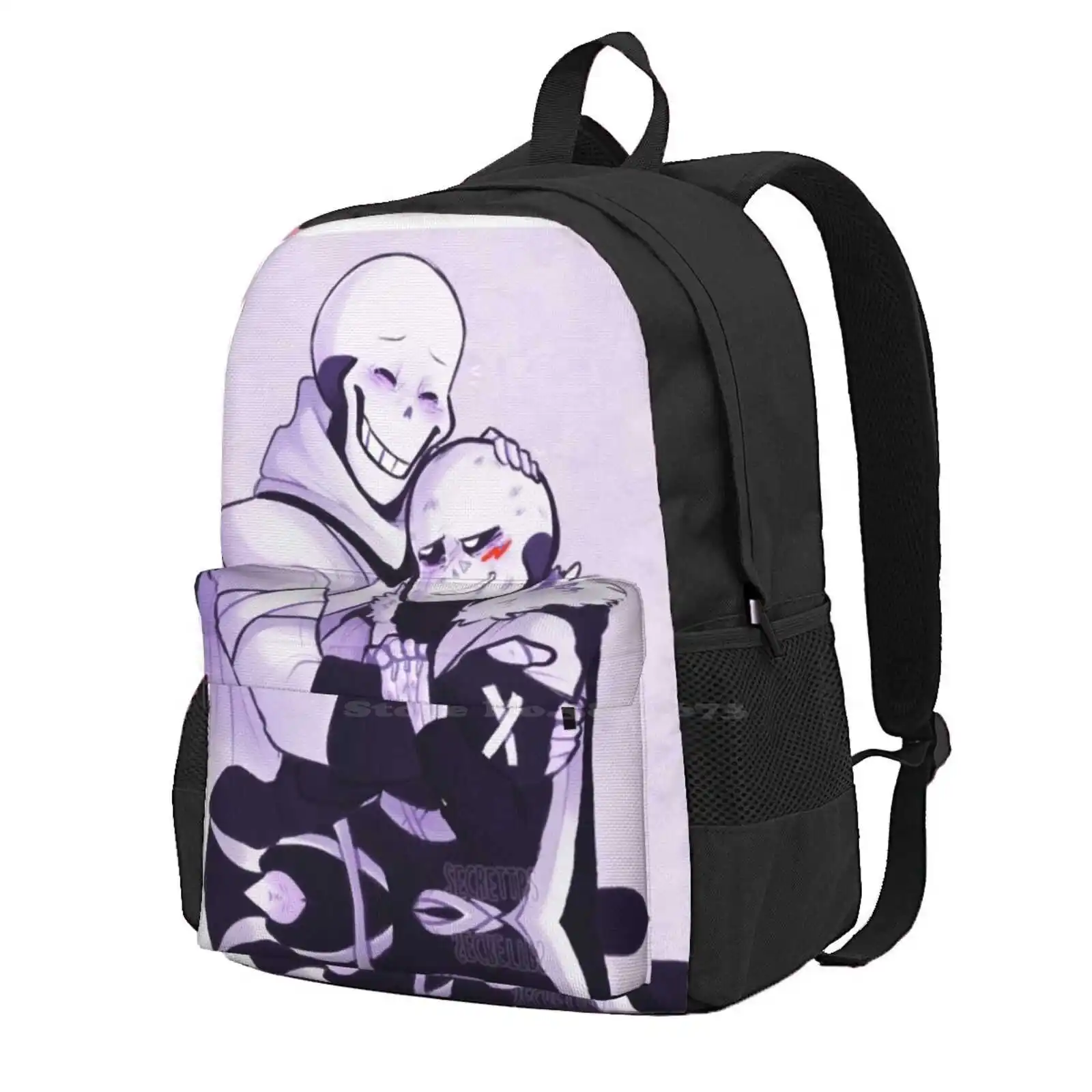 Cross Sans And Xpapyrus Underverse 3D Print Design Backpack Student Bag Cross Sans Xpapyrus Xtale Underverse Undertale Au