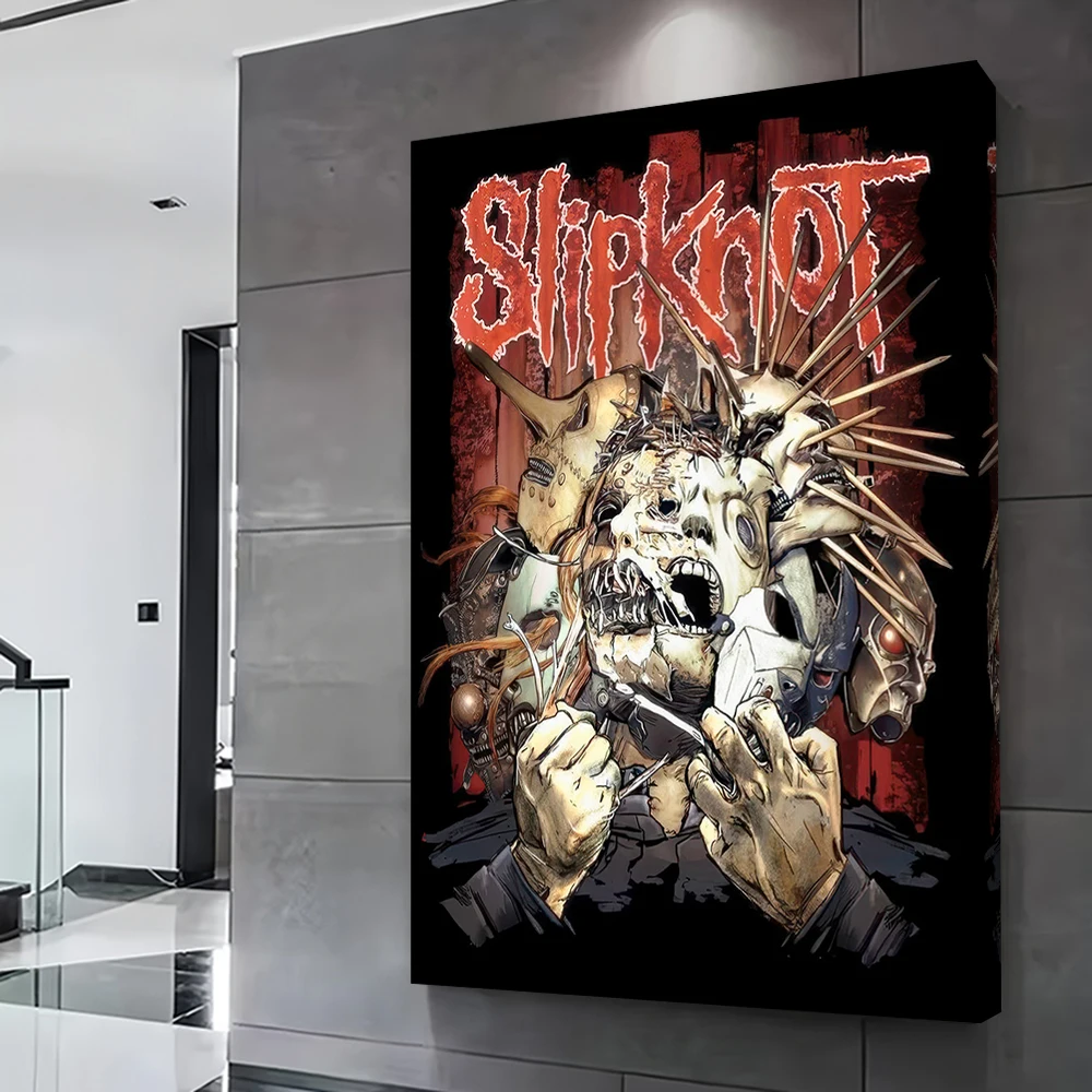 Slipknot Mask Collage Art Poster Customizable Printed Canvas Painting Wall Art Gift for Decoration Bedroom Interior Accessories