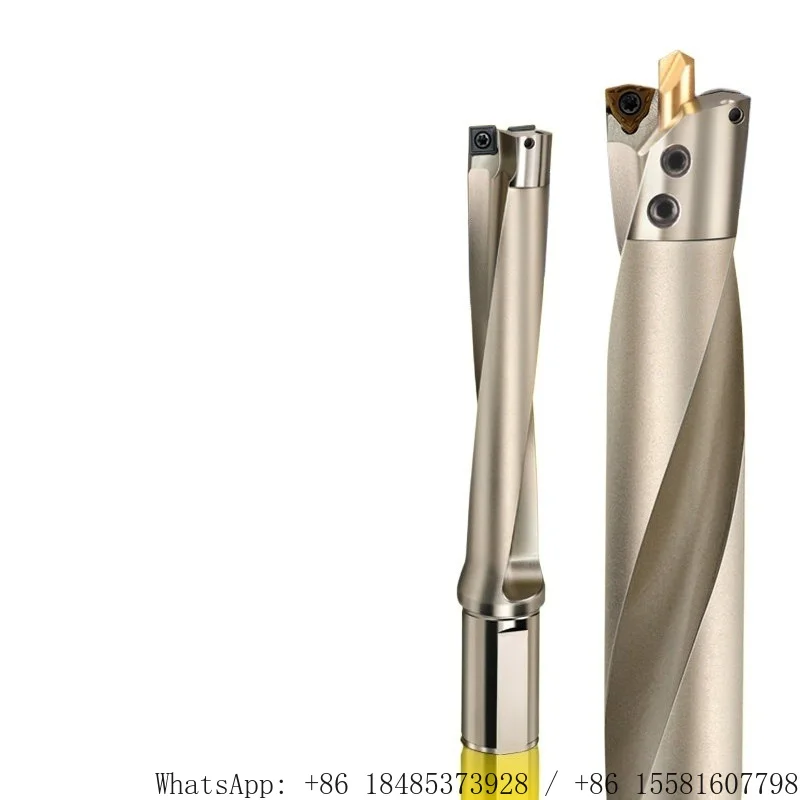 Indexable U Drill Bit Holder 6/7 Times Depth with Centering Drill WC SP Insert Coolant Thru for CNC Lathe Drilling Machining