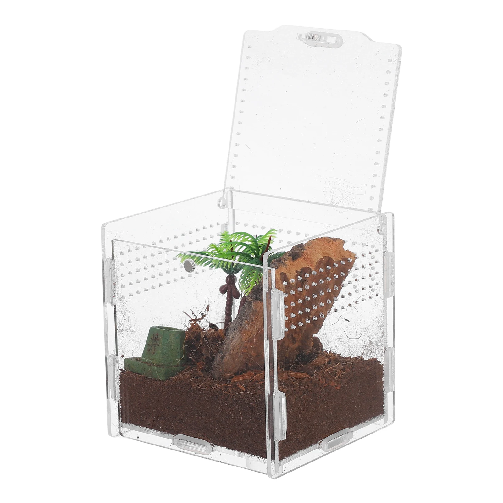 

Compact Pet Spider Box Transparent Small Terrarium Enclosure Escape-Proof Jumping Spider Habitat Non-Capturing Micro Gecko Tank