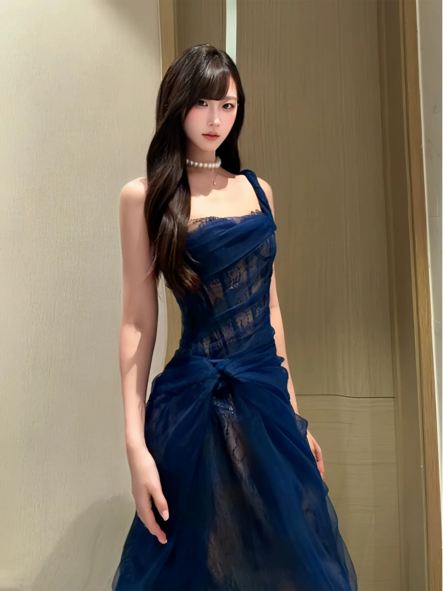 

XZY Сексуальное вечернее платье больших размеров с кружевными вставками, без бретелек, женское, красивое, длинное, с завышенной талией, А-силуэт, без рукавов, для торжественных мероприятий