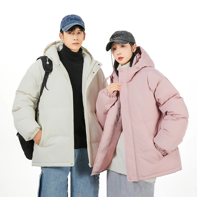 

Unisex warm hooded cotton-padded jackets couple pure cotton-padded jackets thickened cotton-padded jackets and down jackets men