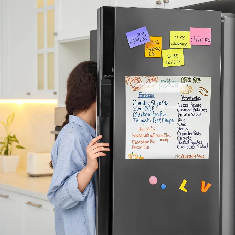 Tableau blanc magnétique effaçable à sec en papier 12 "x 18", tableau blanc pour réfrigérateur sur le mur pour organisateur et liste d'achat de réfrigérateur de cuisine