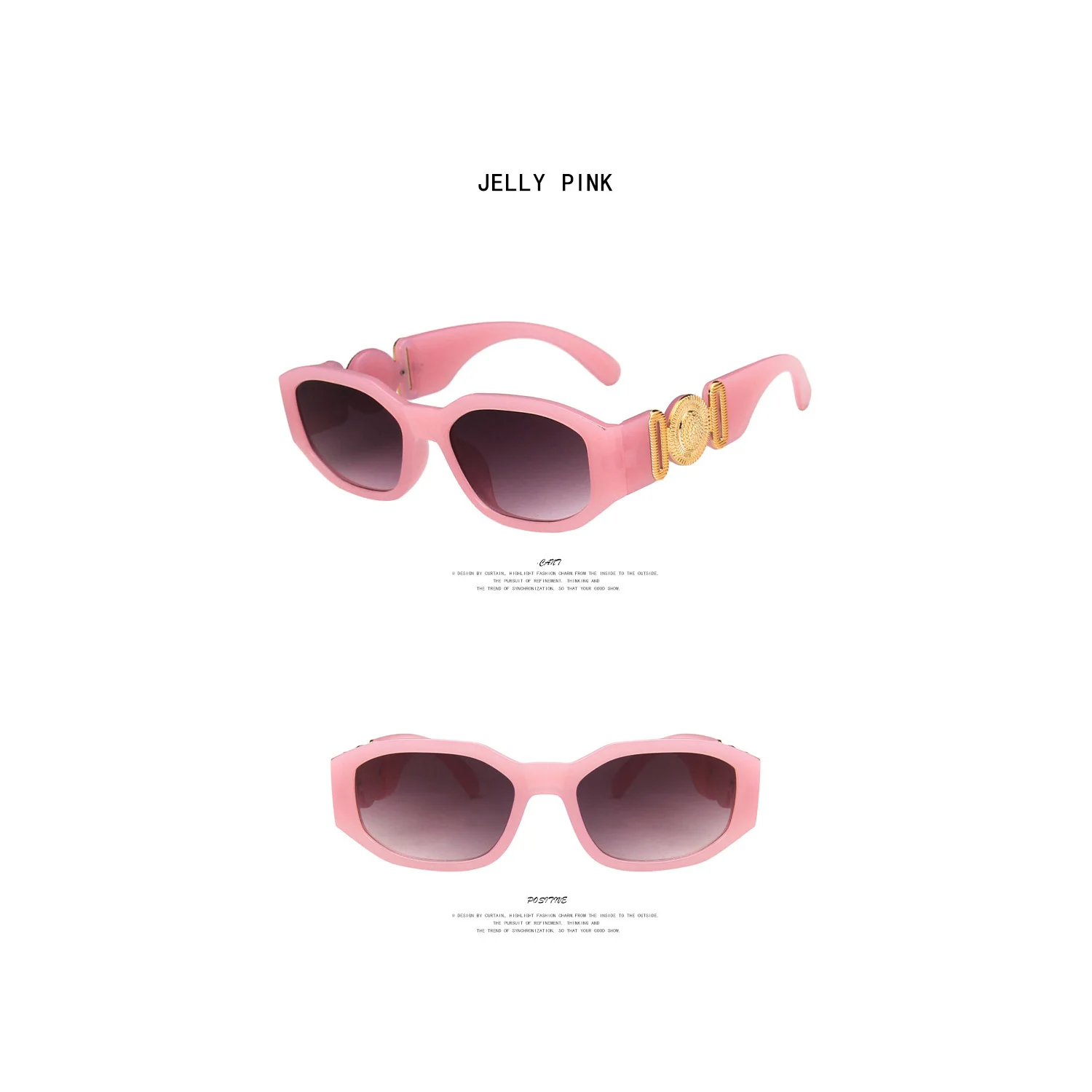 Kleine Polygon Quadratische Schwarze Sonnenbrille für Frauen Mode Marke Gradient Ins Heiße Sonnenbrille Männer Hip Hop Brillen UV400 – Detail 11