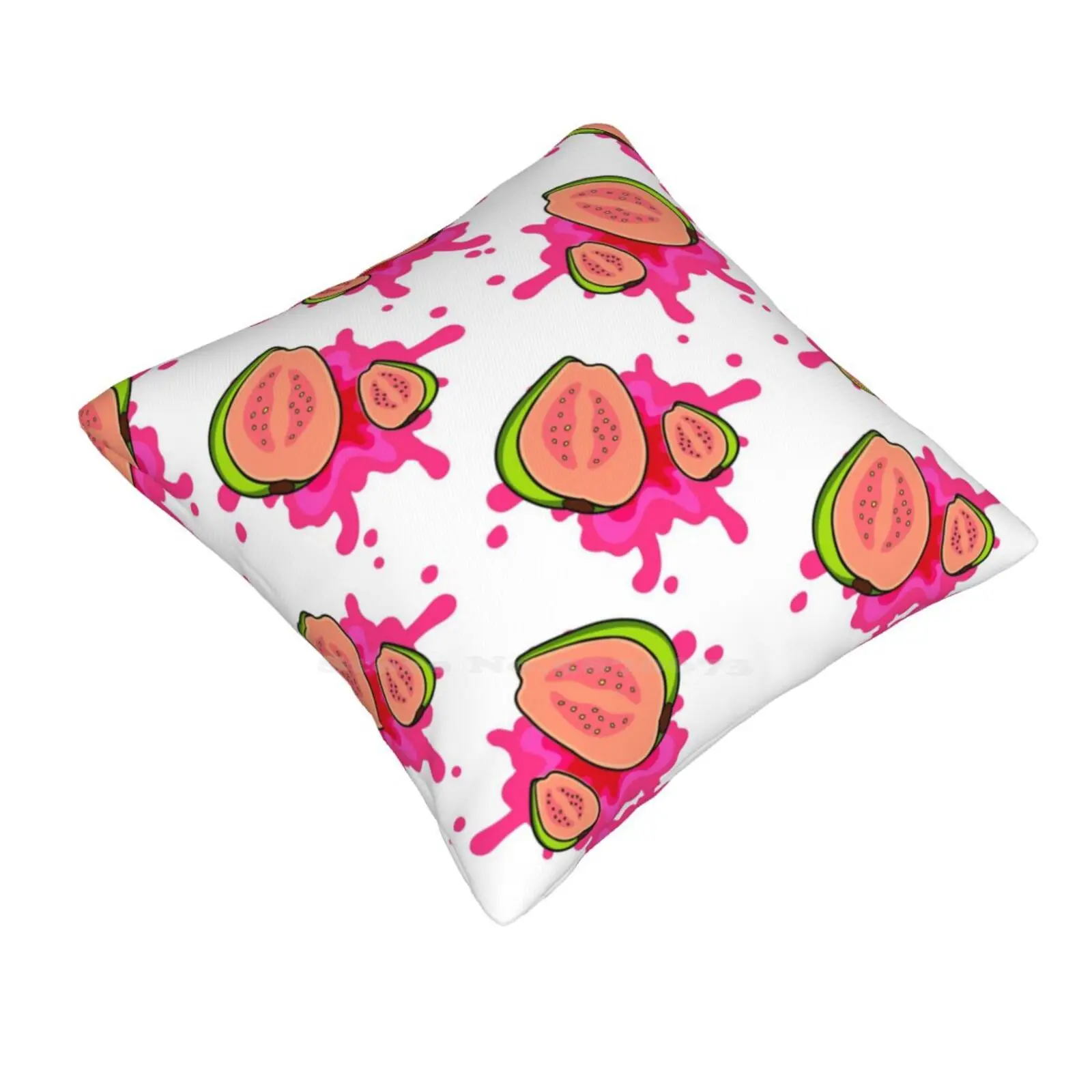 Squishy Guavas Pillowslip Pillowcase Fruit Pattern Natural Pattern Nature Bright Color Cheerful Color Red Color Guava Pattern