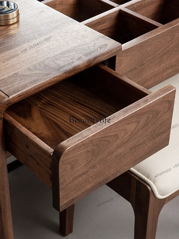 X4 Nordic black walnut dresser modern simple solid wood clamshell storage cabinet