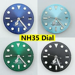 28.5mm NH35 Dial Watch Dial Hands S Dial Green Luminous Face Parts for SUB Submariner NH35 NH36 Movement Watch Accessories