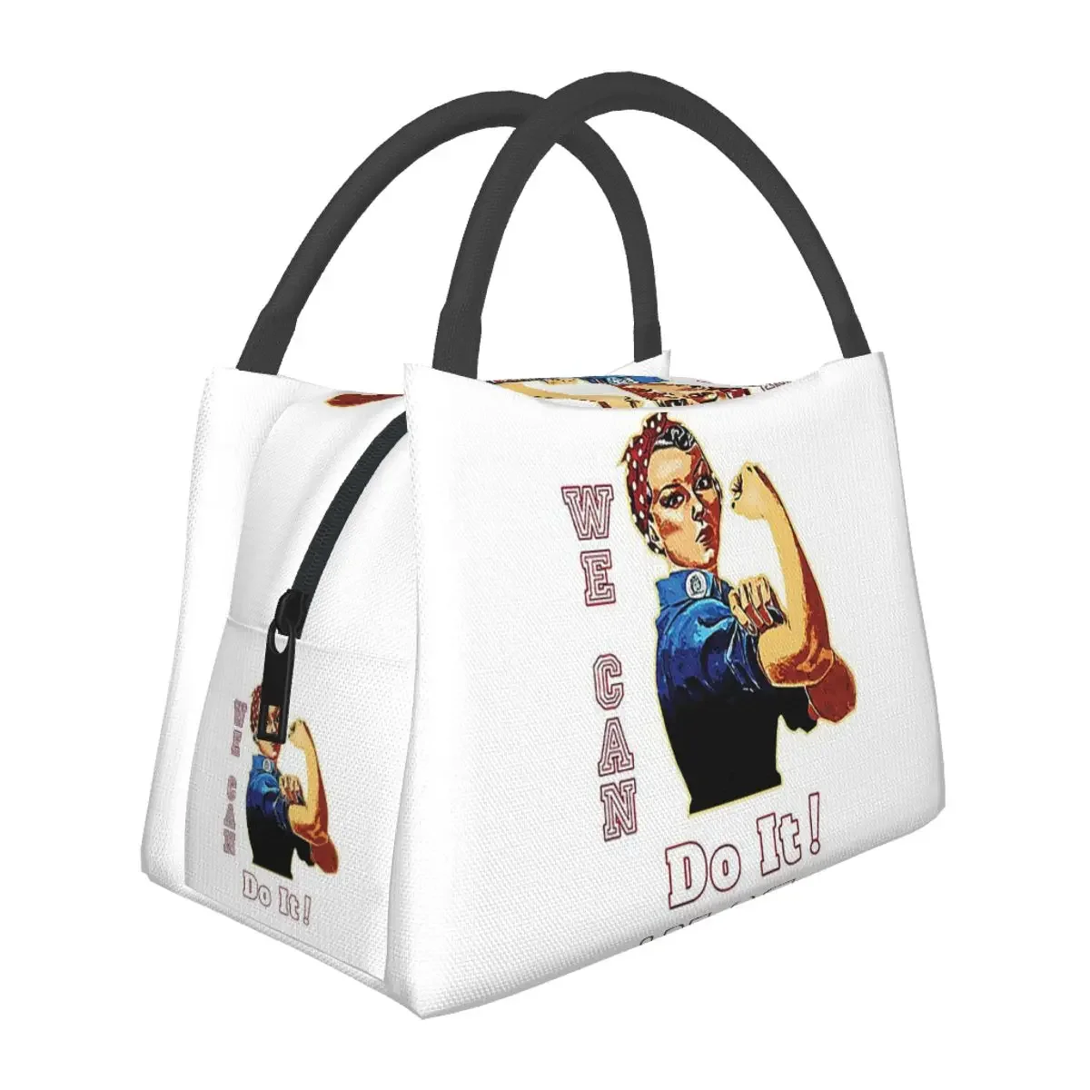 Rosie Riveter - We Can Do It Lunch Bags Insulated Bento Box Portable Lunch Tote Picnic Bags Cooler Thermal Bag for Woman Work