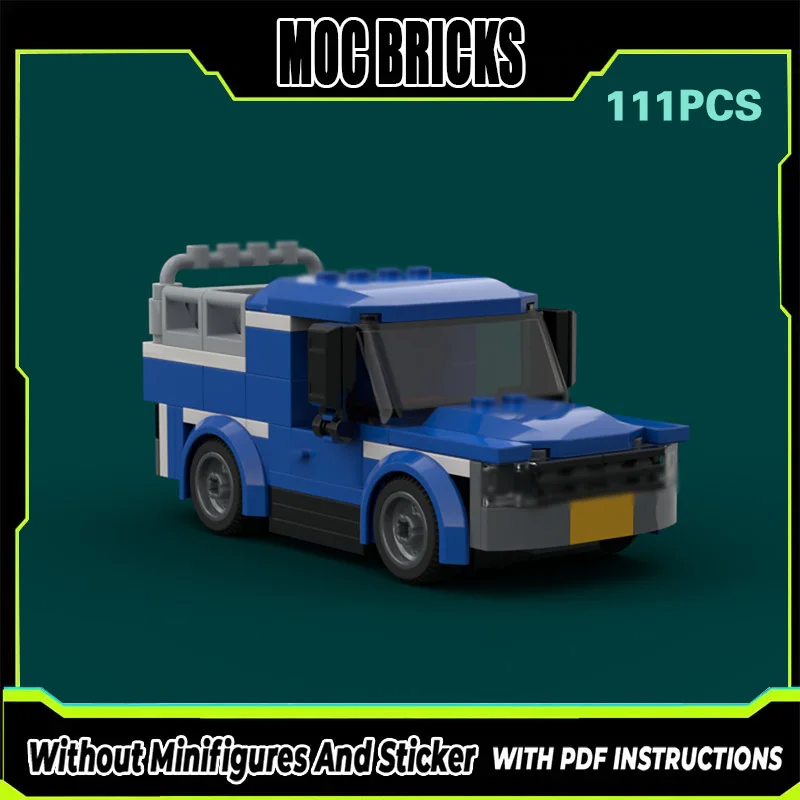 City Car Model MOC Building Bricks Light Duty Blue Pickup Truck Modular Technology Gifts Holiday Assemble Children Toys Suit