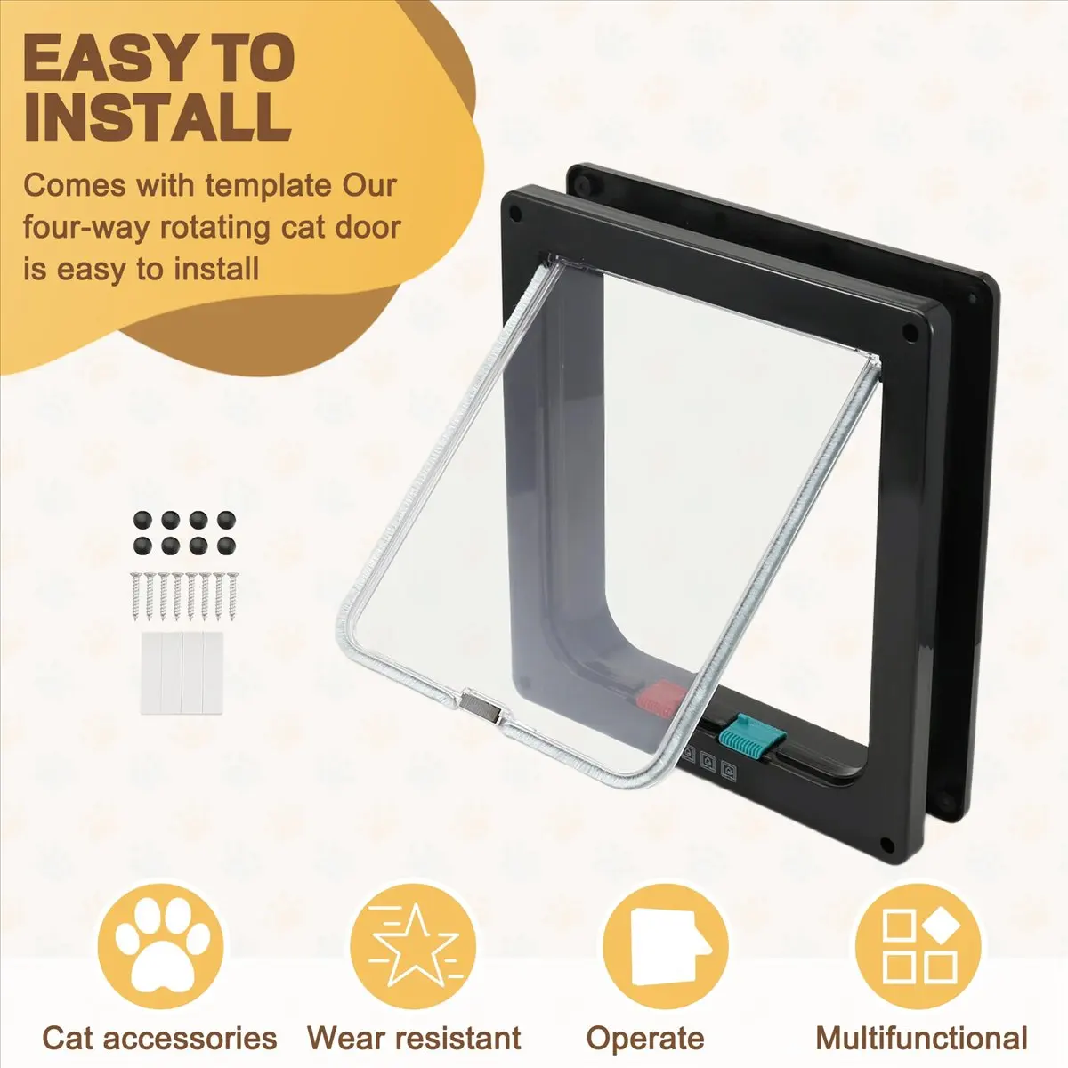 

【FITTING!】Dog Cat Flap Door ABS Plastic Gate XL Flap Doors for Cat & Puppy Safety Gate