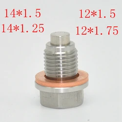 Parafuso magnético do dreno do óleo do motor de aço inoxidável, parafuso da porca, porca do cump, M12, 14, 16, 18, 20, 24, 1.5, 1.25, 1.75