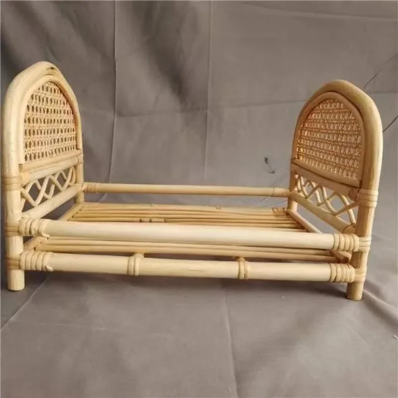 Puntelli per fotografia professionale per neonato in rattan retrò Cestino per bambini Culla in rattan Mobili per fotografia essenziali Strumento da studio 1 pezzo