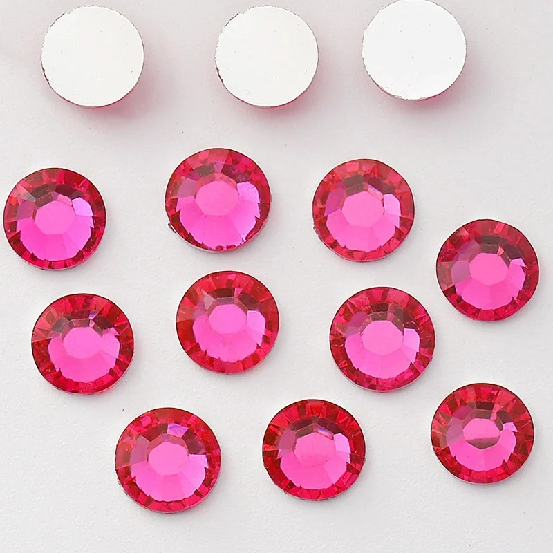 

SS10-30 Rose Color Imitation Glass Very Shiny Resin Flat Back Transparent Rhinestones Nail Picture Decoration Material 600g/Bag
