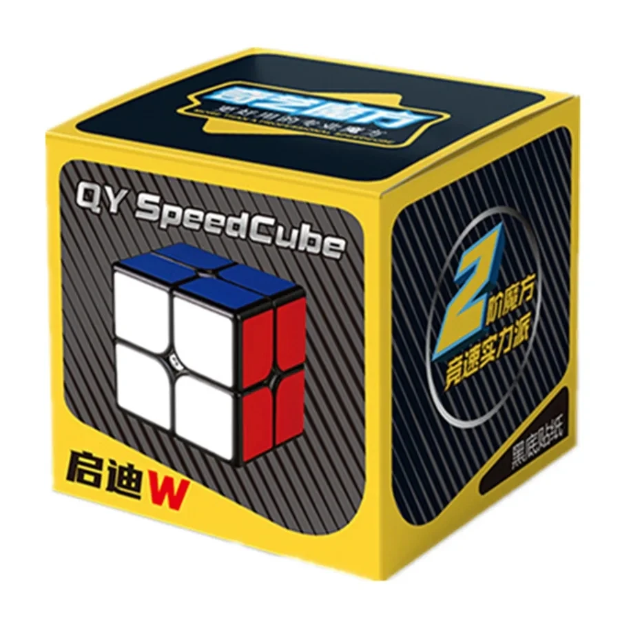 Qiyi Qidi 2x2 czarna wersja naklejek magiczna kostka edukacja nauczanie Cubo Magico zabawki dla dzieci prezent dla dzieci