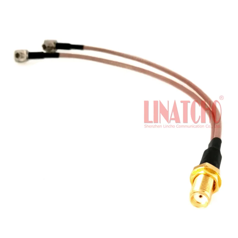 Coaxial RG316 SMA Female to Two Double TS9 Male Connectors Antenna Splitter Cable