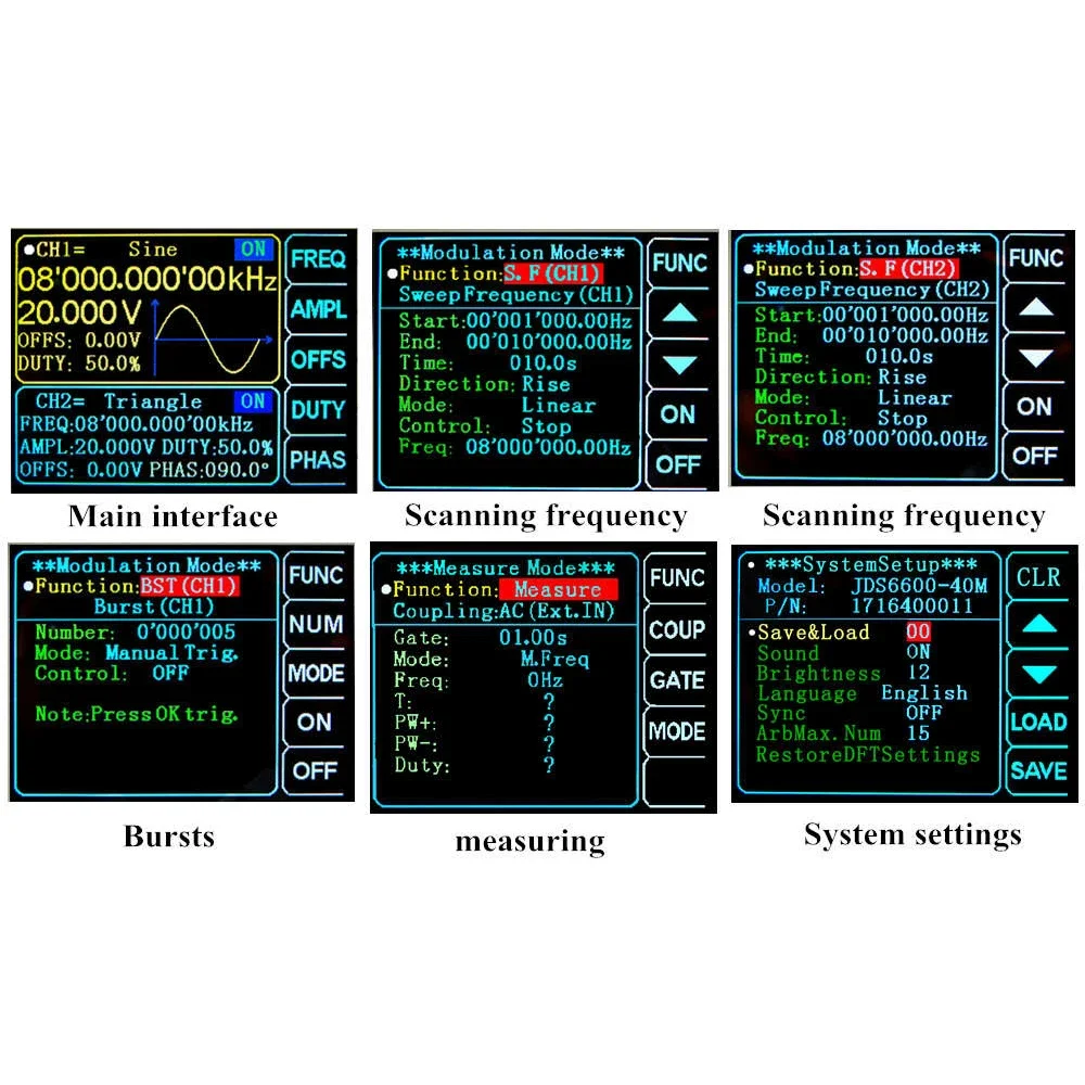 JDS6600 15/30/40/50/60MHz DDS Function Signal Generator/Source Dual/2-CH Frequency Meter Arbitrary Waveform Pulse Generator