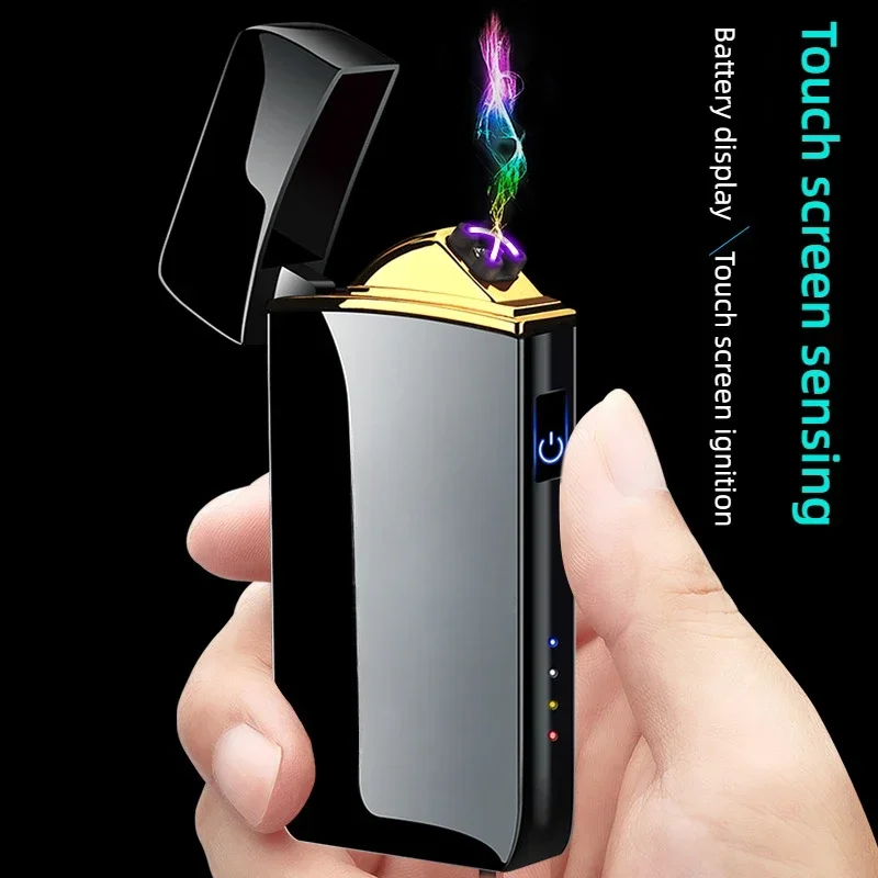 Hot-selling Dual Arc USB Rechargeable Electronic Lighter Touch-sensitive Personalized Creative Men's Gadget Cigarette Lighter