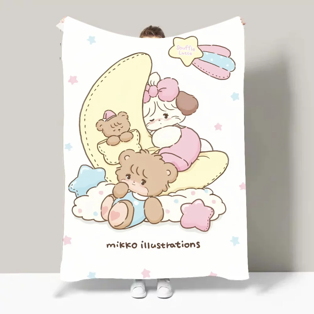 Kawai M-Mikko Cat Картонное одеяло Дизайн Легкое одеяло для общежитий, сон, гостиной, офиса, дивана, всесезонного