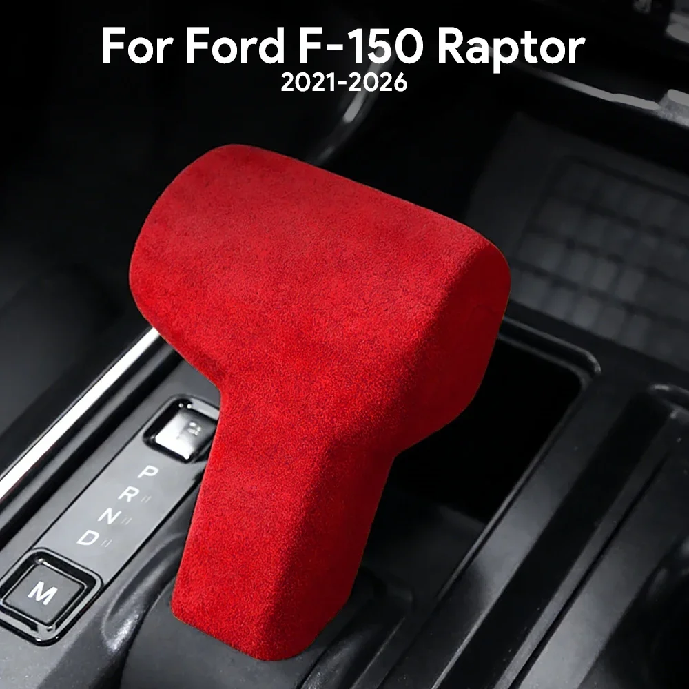 

For Ford F-150 Raptor 2021 2022 2023 2024 2025 2026 Interior Trim Super Suede Car Gear Shift Knob Cover Accessories